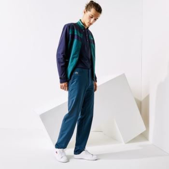 Lacoste SPORT Checkered Technical Golf Pants Pánské - Kalhoty Tmavě Blankyt Blankyt / Zelene | CZ-1D